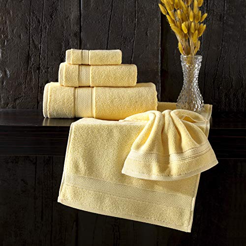 Nova Luxury Linen - Hotel Quality Turkish Towel Set For Bathroom (6 Pcs Towel Set, Sunlight Yellow) #TOP6