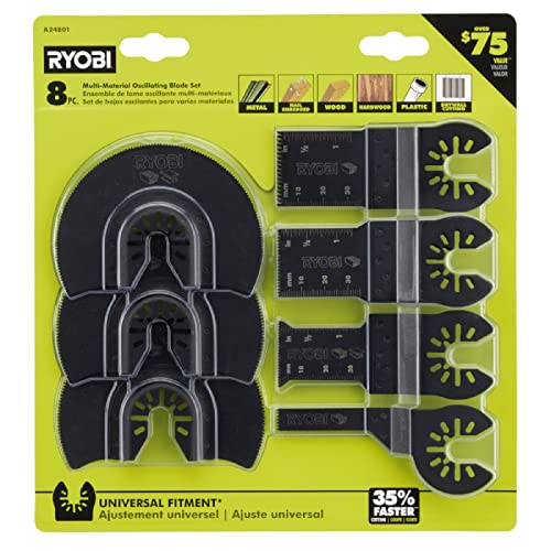 RYOBI 8 PC. Multi-Material Oscillating Blade Set