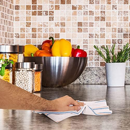 HOME ACE® 100% Cotton Dish Cloths for Washing Up  Lint Free Cloth (38CM x 35CM)  Cleaning Cloths Dishcloths for Kitchen - Pack of 5 Cloths