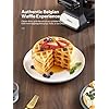 Belgian Waffle Maker, Classic Rotating Waffle Iron with Nonstick Plates, Removable Drip Tray and Cool Touch Handles, Double Flip Waffle, Rotating Belgium Waflera Maker by Yabano, Brushed Stainless