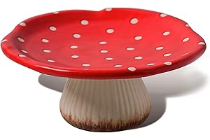 Mushroom Cake Stand: Enchanting Polka Dot Serving Tray for Unforgettable Dining Experiences