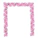 Artiflr 2 Pack Artificial Silk Plants Cherry Blossom Hanging Vine Spray Arrangements Faux Garland Fake Wreath Home Garden Wedding Decor (Pink)