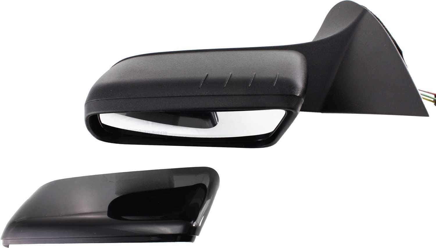 Kool Vue Driver Side Manual Adjust Mirror for Ford Focus 2008-2011 Sedan, Lever Control, With Painted & Textured Caps, Non-Folding, Non-Heated