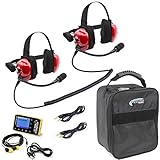 Rugged Radios NASCAR Race Fan Linkable Intercom Scanner Over The Ear Two Way Headsets w/Mic - Cables Nitro Bee Receiver and Carry Bag