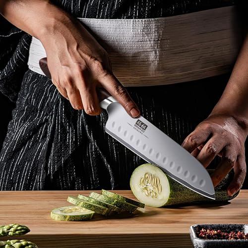 SHAN ZU Profi Santoku Messer 18cm， Japanisches Küchenmesser – Ansicht 7