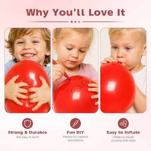 Image of Red Balloons, 12 Inch Red Latex Party Balloon