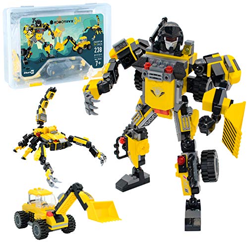 JITTERYGIT Robot STEM Toy | 3 in 1 Fun Creative Set | Construction Building Toys for Boys and Girls Ages 6-14 Years Old | Best Toy Gift for Kids | Free Poster Kit Included