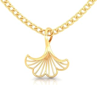 P.C. Chandra Jewellers 14K Gold Pendant (without chain) With Ginkgo Leaf Design For Women - 0.15 Gram Price In India