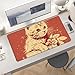 Cat Lying on The Box Desk Mat Non-Slip Laptop Writing Pad Large Keyboard Mousepad with Rubber Base 23.6