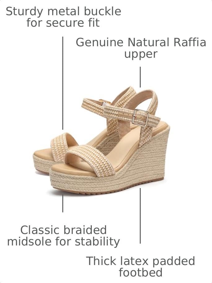 Image of VICKI.VICKI Women's Platform Sandals Wedge Ankle Strap Open Toe Sandals