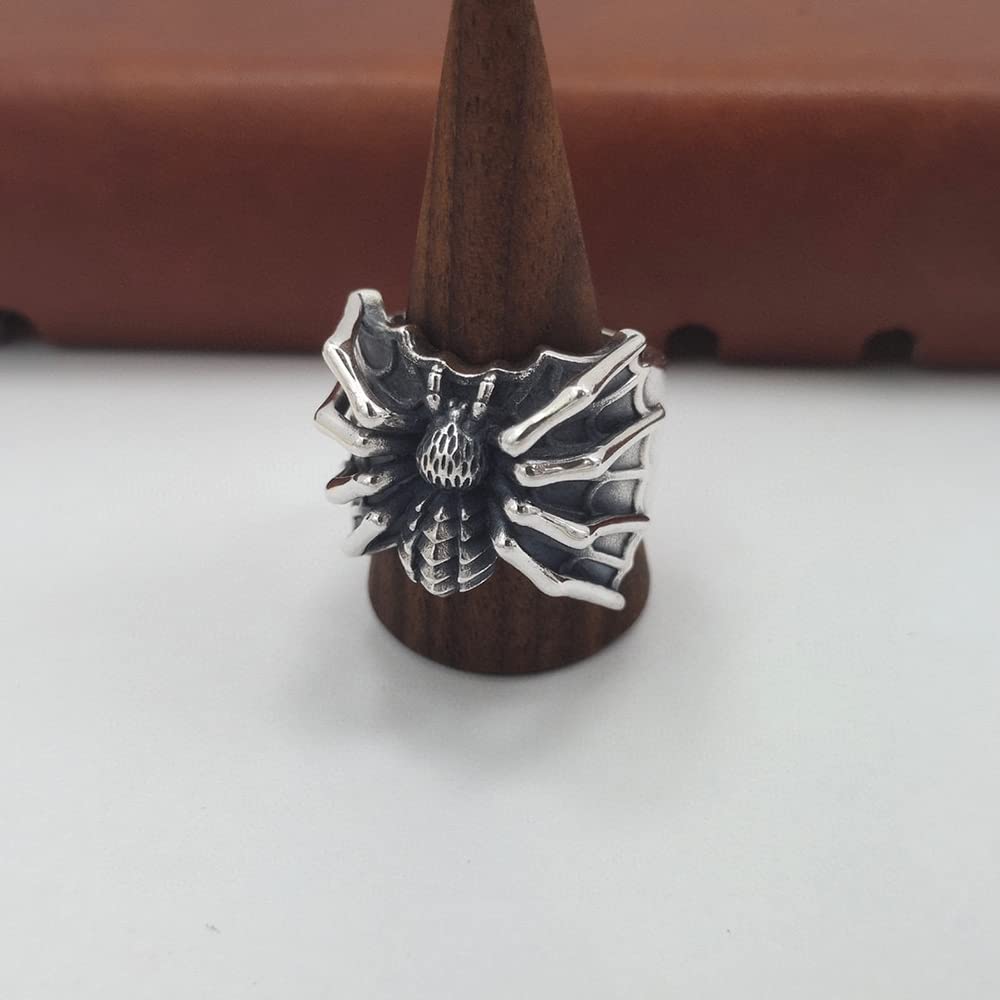Anillos punk de araña para hombre y mujer, diseño en 3D, estilo gótico, hip pop, motociclista, anillo abierto ajustable, chapado en plata, estilo dominante, regalos para mejor amiga, novio, cumpleaños 2