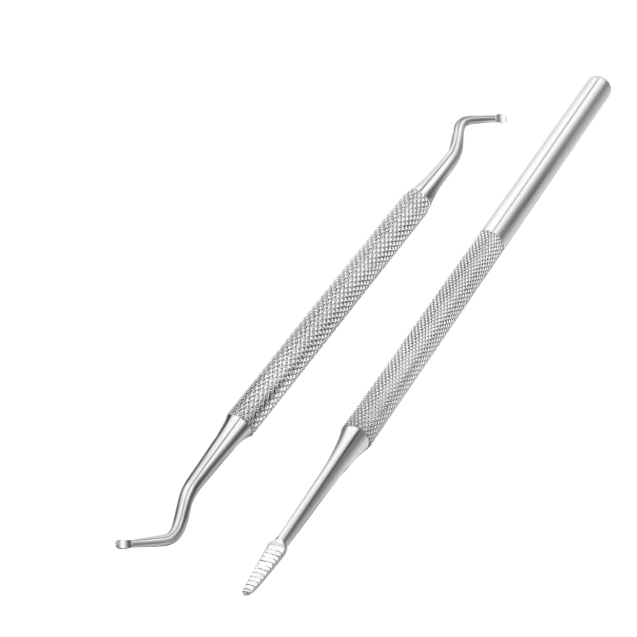 minkissy Stainless Steel Cuticle Spoon Pusher Set Double-end Nail Cleaner Tool Cuticle Remover for All Ages