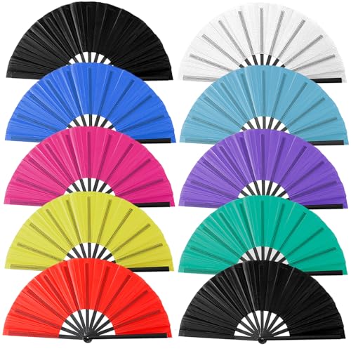 Oncpcare 10 Pcs Clack Fans for Line Dancing Bulk, Foldable Black Hand Fans for Dance Teams, Group Events, Performances and Parties by Oncpcare - Used condition - US$24.54