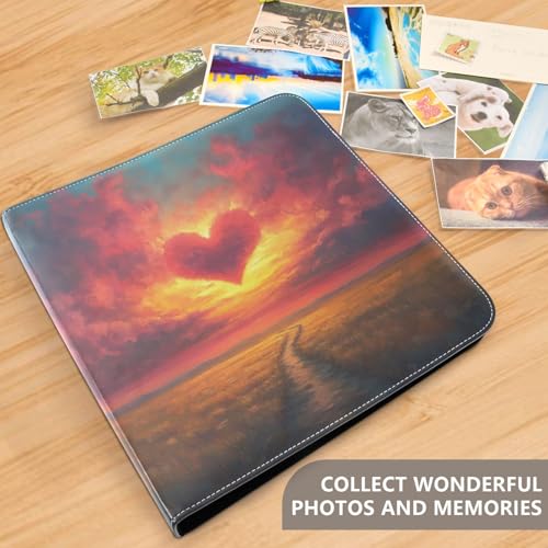 Álbum de Fotos Scrapbook Autoadhesivo DIY con Forma de Corazón 3 Anillos 40 Páginas 8x10 para Memorias miniatura 5