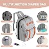 Diaper Bag Backpack with Changing Station, Large Diaper Bag, Multifunctional Diaper Bag, Baby Bag, Gray
