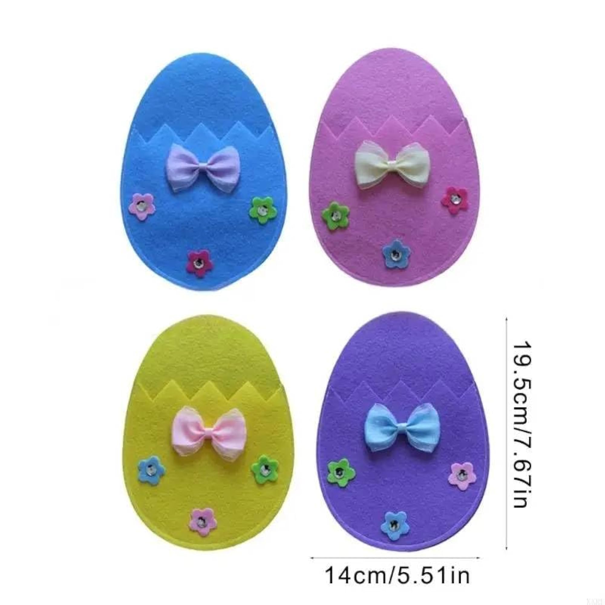 Elegant Easter Egg Silverware Holders - 4-Piece Set