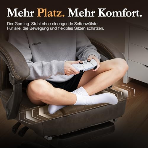 Dowinx Gaming Stuhl mit Frühling Kissen,Racing Gamer Stuhl mit Massage Lendenwirbelstütze...