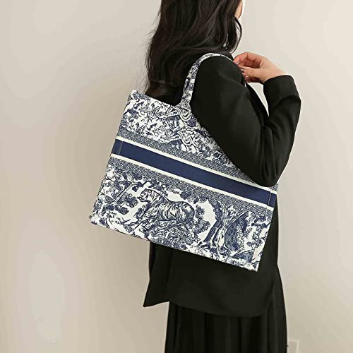Bolso tote de lujo fashion de algodón y lino miniatura 5