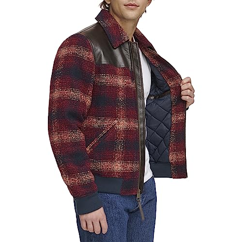 Image of Levi's Men's Mixed Media Western Plaid Bomber Jacket
