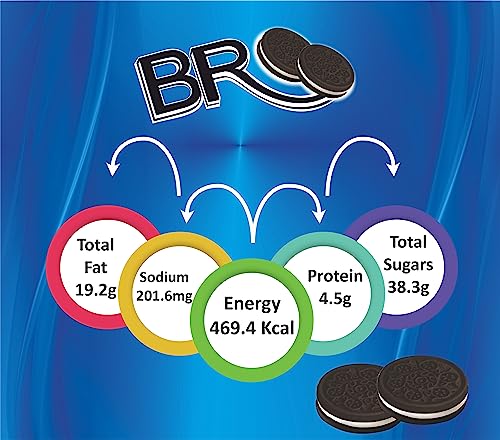 Image of BakeMate BRO Choco Sandwich Cream Biscuits - Combo Pack of 8 (100g Each) | Vanilla Cream Biscuit | Snack for Kids | Family Pack Cream Biscuits | Tea Time Snack | Cookies Pack | Value Pack Biscuit