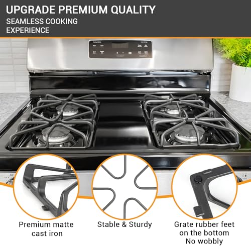 Image of Upgraded WB31K10034 Stove Burner Replacement for GE Gas Range Oven StoveTop Surface Grate JGBP29MEM1BS, WB31K10065,Cast Iron Stove Grate Rack for General Electric Stove Accessories 4Pcs