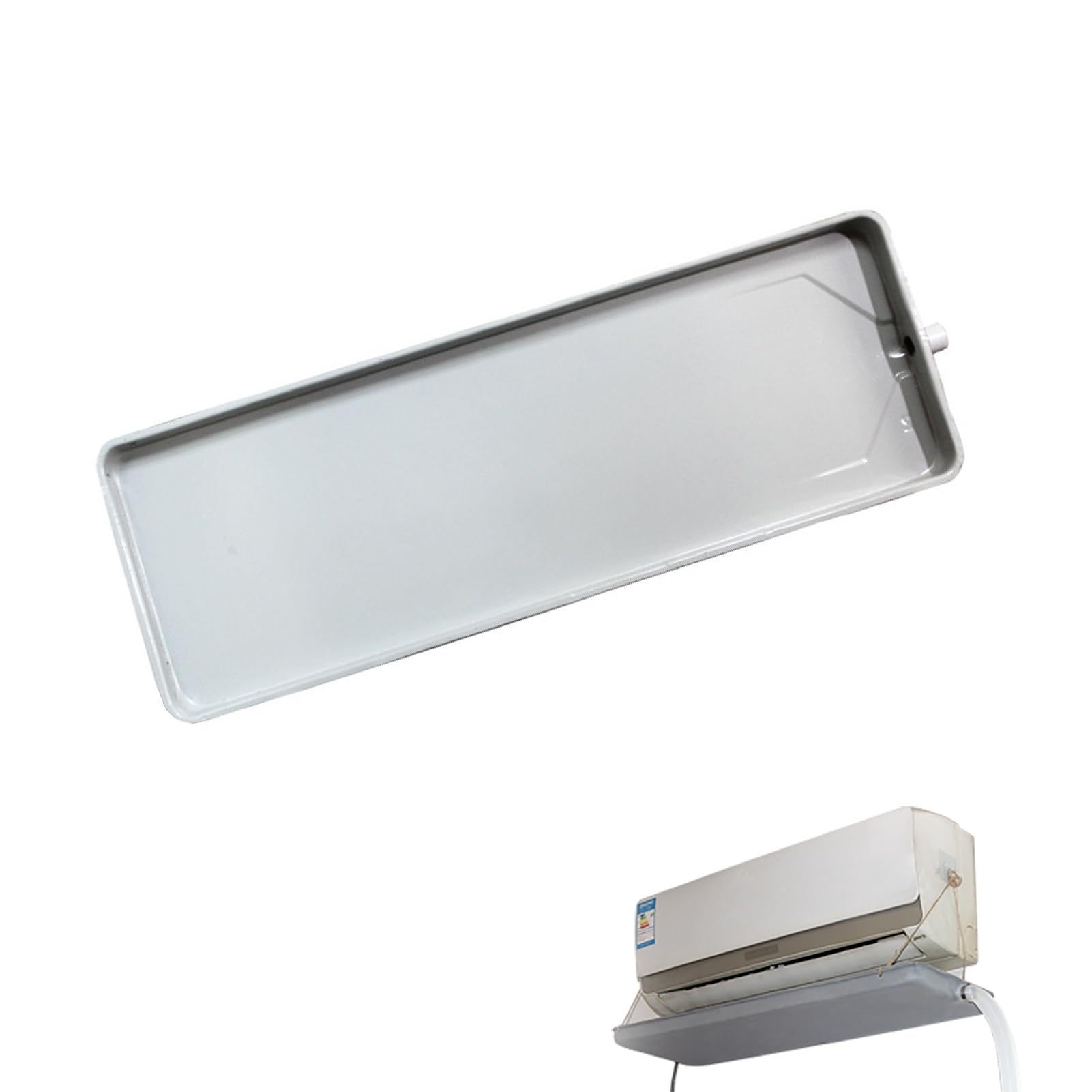 Metal Drain Pan Large Drip Tray With Drain Tubing for Central Air Conditioning, Window Air Conditioner - Air Conditioner Drip Pan