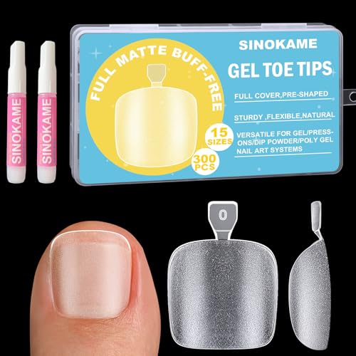 Clear Press on Toenails Short with Nail Glue Kit,...