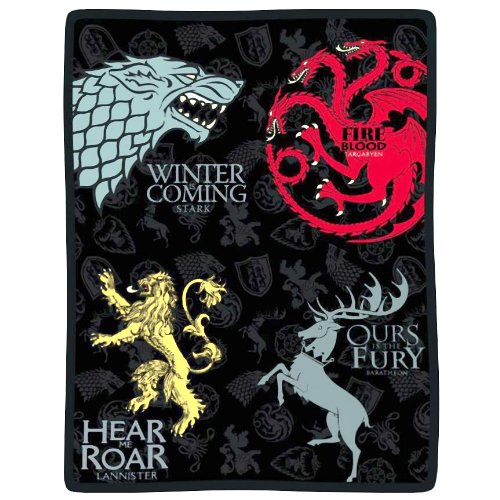 Rabbit Tanaka House of Sigil Soft Fleece Throw Blanket | Game of Thrones Featuring Stark, Targaryen, Baratheon, and Lannister | 46