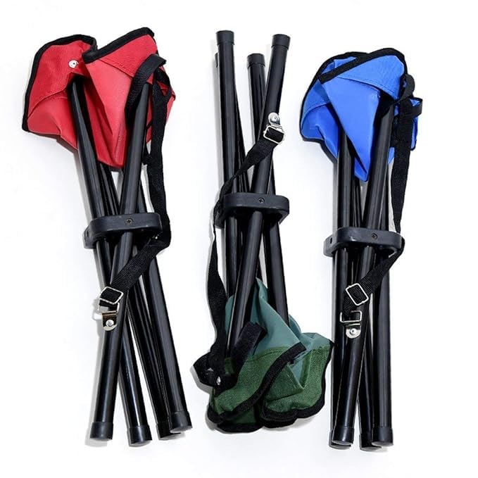 Image of 4 Leg Fordable Camping Stool - Fordable Stool Portable Travel Chair Fou