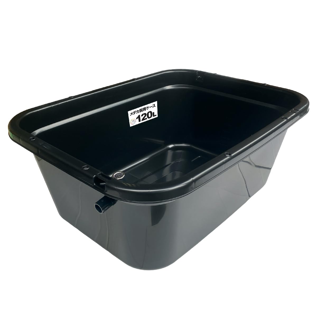 Amazon | 五色アクア メダカ飼育容器 120リットル 黒 オーバーフロー付