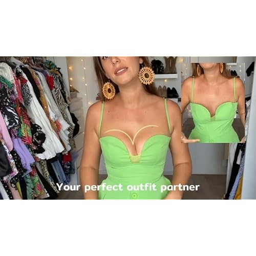 Niidor Sticky Bra Strapless Silicone Adhesive Push Up Invisible Backless Bra for Women with Nipple Covers Wing-Shape Pink White