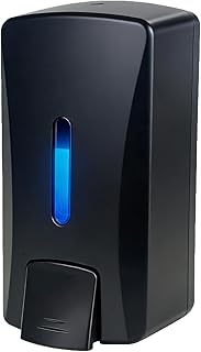 Commercial Soap Dispenser 33.8oz Wall Mount Hand Soap Dispenser for Kitchen & Bathroom with Visible Window & Funnel No-Drip Pump for Liquid Soap Shampoo Sanitizer – Drill or Adhesive Mount