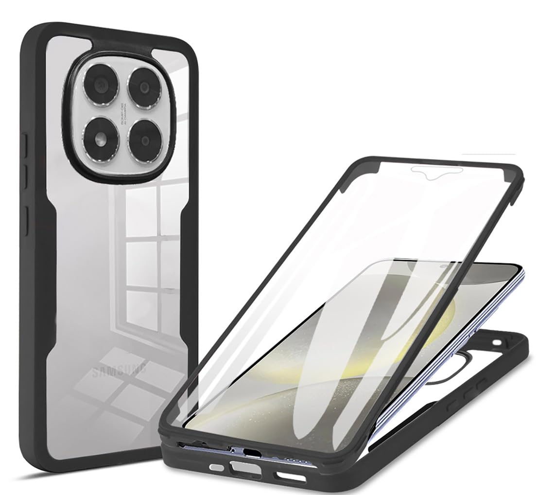 SEAHAI Cover Trasparente Per Xiaomi Redmi Note 14 5G - Protezione 360° Con Schermo Integrato, Antiurto, Viola
