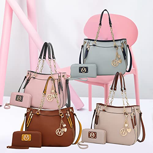 Mkf Collection Tote Handbag With Wristlet Wallet, Vegan Leather Crossover Women’s Shoulder Bag Purse #TOP6