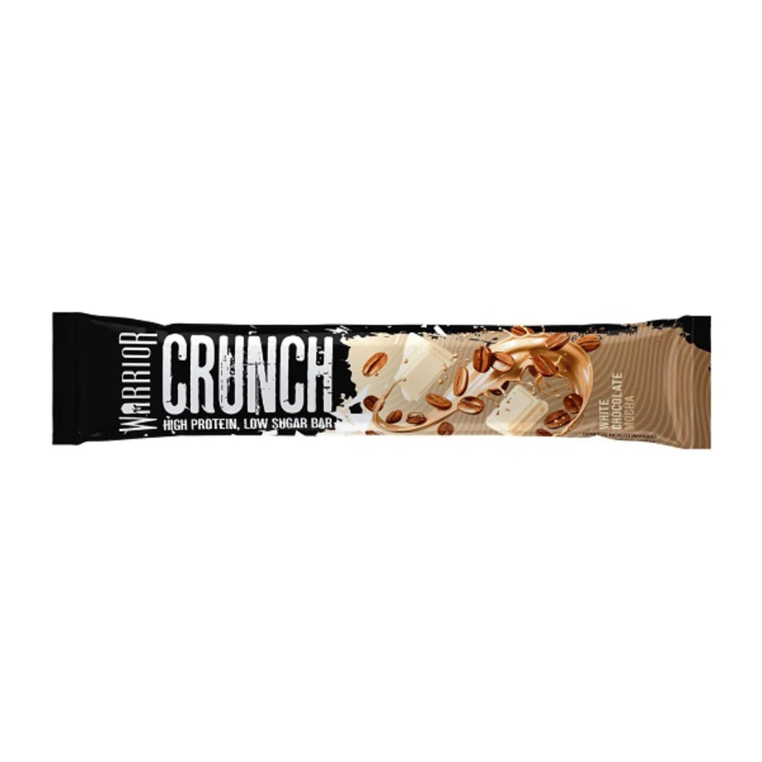Warrior Crunch Protein Bars, White Chocolate Mocha 12 x 64g – High Protein Snacks (20g), Low Sugar, Low Calorie Snack Bar, Guilt-Free On-the-Go Treats, Multipack Diet Bars for Weight Loss