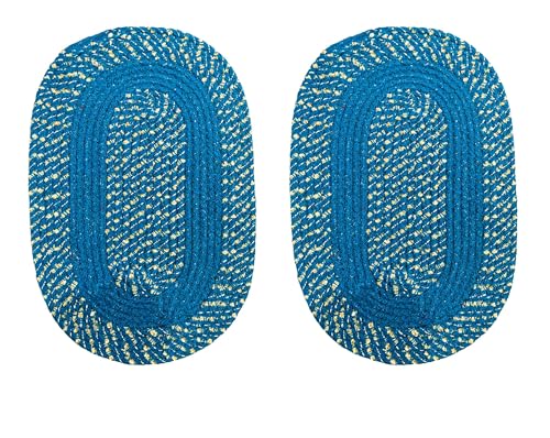 Image of Main Door mats for Entrance|Handmade Cotton Doormat | Quick Dry, Washable Door Mat for Home, Bathroom & Bedroom (33X53 CM)(Sky-2)