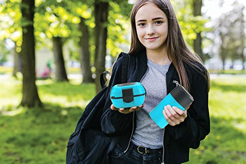 Lunch Box Bag Set For Adults And Kids ~ Pinnacle Insulated Leakproof Thermal Lunch Kit Lunch Bag Thermo Bottle 2 Lunch Containers With New Heat Release Valve Matching Cutlery (Blue) #TOP2