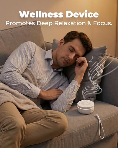 Portable White Noise Machine, Rechargeable Sound Machine for Sleep | 30 sounds, 5-color night light, 32 volume levels, 30/60/90-minute timers, memory, child lock, USB-C charging and lanyard - image 7