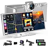Carplay＆Android Auto搭載された ドライブレコーダー カープレイとアンドロイドオートスクリーン 64GBメモリカード付属 ドラレコ 前後カメラ 前後録画 GPSナビゲーション リアカメラ防水 デジタルインナーミラー