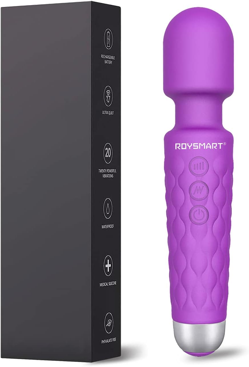 Handheld Power Mini Massager, with 20 Vibration Modes, Cordless for Neck Shoulder Back Body Personal Vibrators Massage-Black