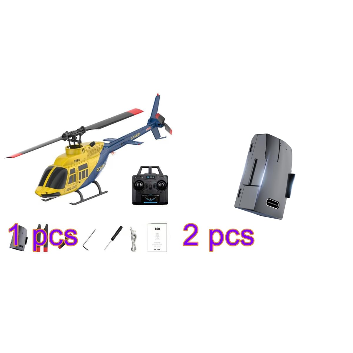 Amazon.co.jp: A60 1/42スケール BELL206 90-Class ミニヘリコプター