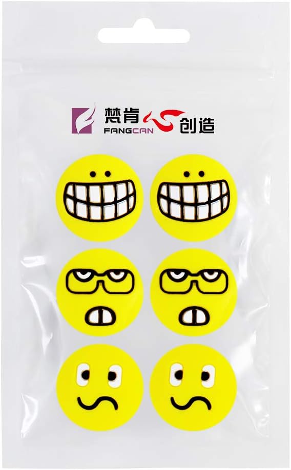 FANGCAN Emoji Face Silicone Squash Tennis Vibration Dampeners Pack of 6 (Design A) : Sports & Outdoors