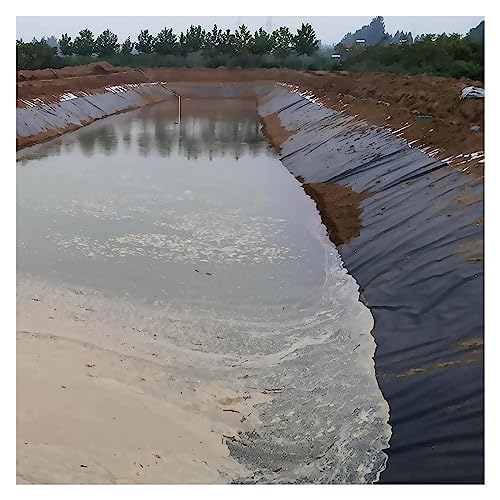 Revêtement d'étang robuste en PVC noir de 6 x 8 m, membrane étanche pour fontaine et grand bassin