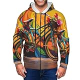 Prestazioni del prodotto: questa felpa con cappuccio colorata per bicicletta è realizzata in tessuto di poliestere, con una sensazione moderata e una buona elasticità. L'abbottonatura frontale adotta un design con cerniera per un facile on e off. Ci sono tasche su entrambi i lati che possono contenere piccoli oggetti. Felpa con cappuccio e fascia, alla moda e versatile. Design confortevole che può essere abbinato a vari pantaloni.