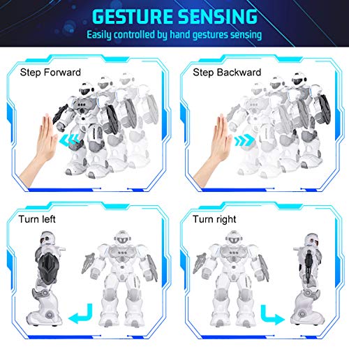 Sonomo Toys For 6-9 Year Old Boys, Rc Robot Gifts For Kids Intelligent Programmable Robot With 2.4Ghz Sensing Gesture Control - Upgraded Version (White) #TOP2