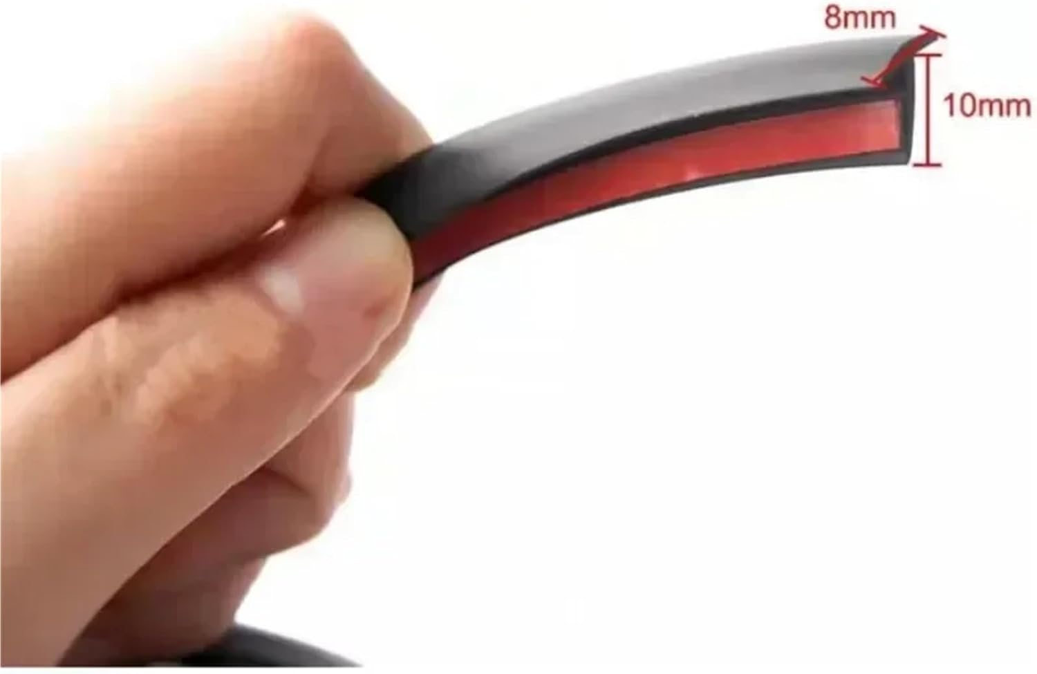 5m Car Rubber Sealing Strip T-shape Small Slanted Auto Seal Weatherstrip Car Bumper Fender Flare Arch Trim Sealants(Black 5m)