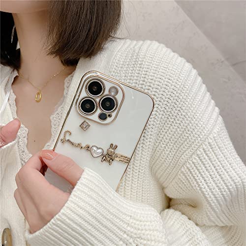 Coque lapin 3D iPhone 14 Plus lettre amour cadeau idéal saint-valentin - 3