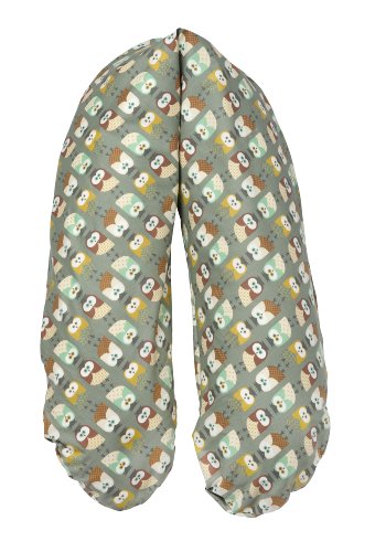 Flexofill 2008-2-541 Stillkissen midi, 170 x 34 cm, Eulen grau