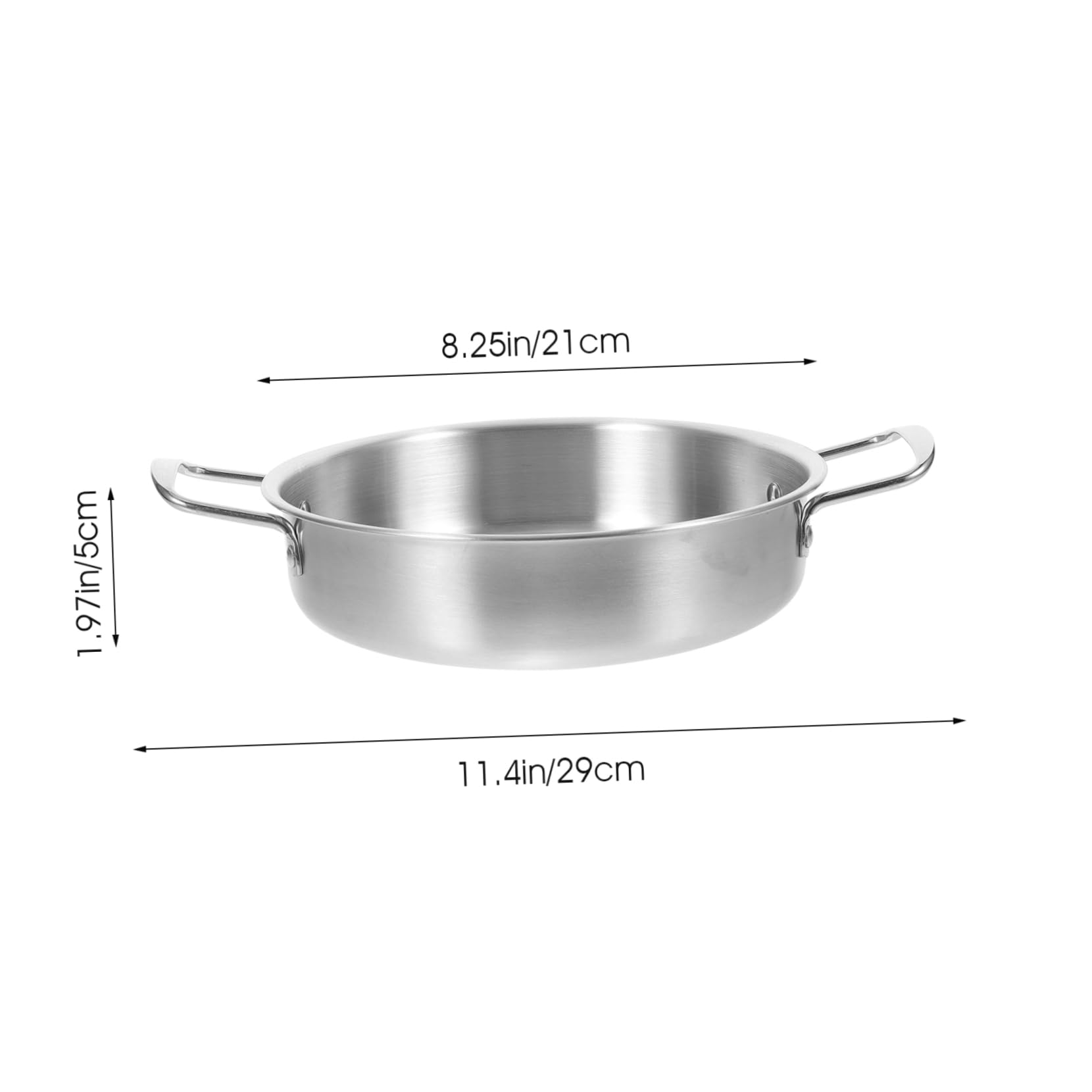 HEALEEP Stainless Steel Korean Noodle Pot with Double Handles Portable Soup Pot for Home Restaurant and Outdoor Use Capacity Easy to Clean Scald Design
