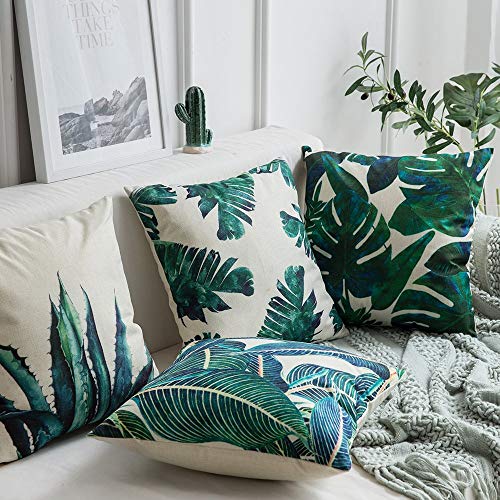 Federa per cuscino in lino di cotone, set di 4